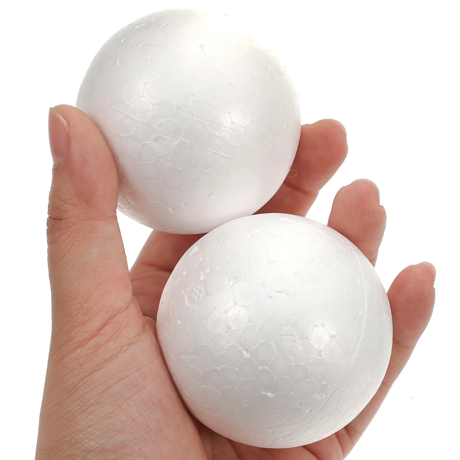 100 Pcs Polystyrene Material 6cm Balls Plastic Glued Foam Craft Solid Pinned High Density