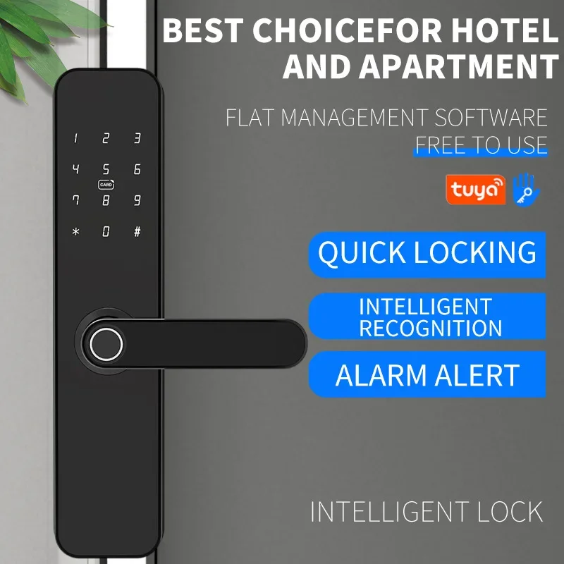 Профессиональный электронный замок, цифровой дверной смарт-замок с дистанционным управлением через приложение и сканером отпечатка пальца для дома