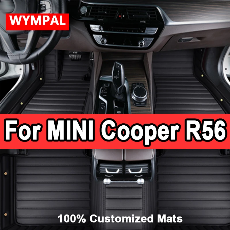 

Роскошные автомобильные коврики на заказ для MINI Cooper R56 2007 2008 2009 2010, авто роскошные кожаные мужские и женские автомобильные коврики Full Cove