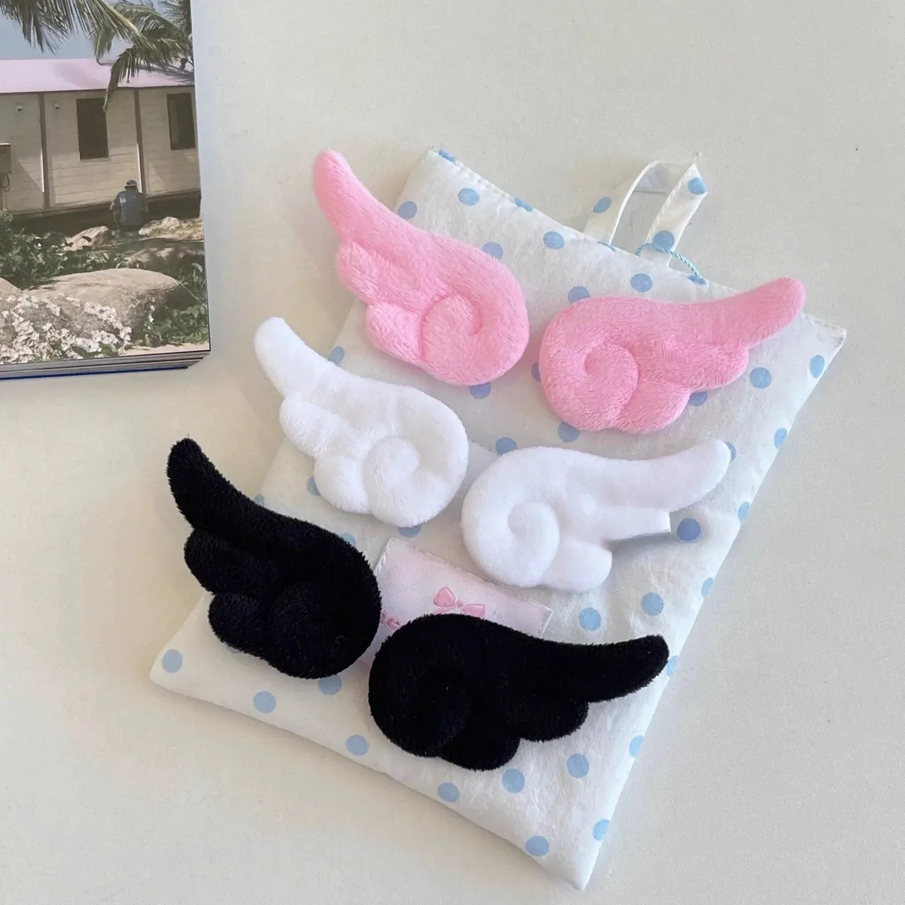 YLL 2D bag decoration new fun cute angel wings brooch Y2K vintage Japanese style ins badge