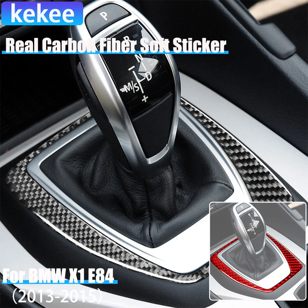 

Автомобильные аксессуары из настоящего углеродного волокна, центральная панель переключения передач, декоративная внутренняя крышка, мягкая наклейка для BMW X1 E84 2013 2014 2015