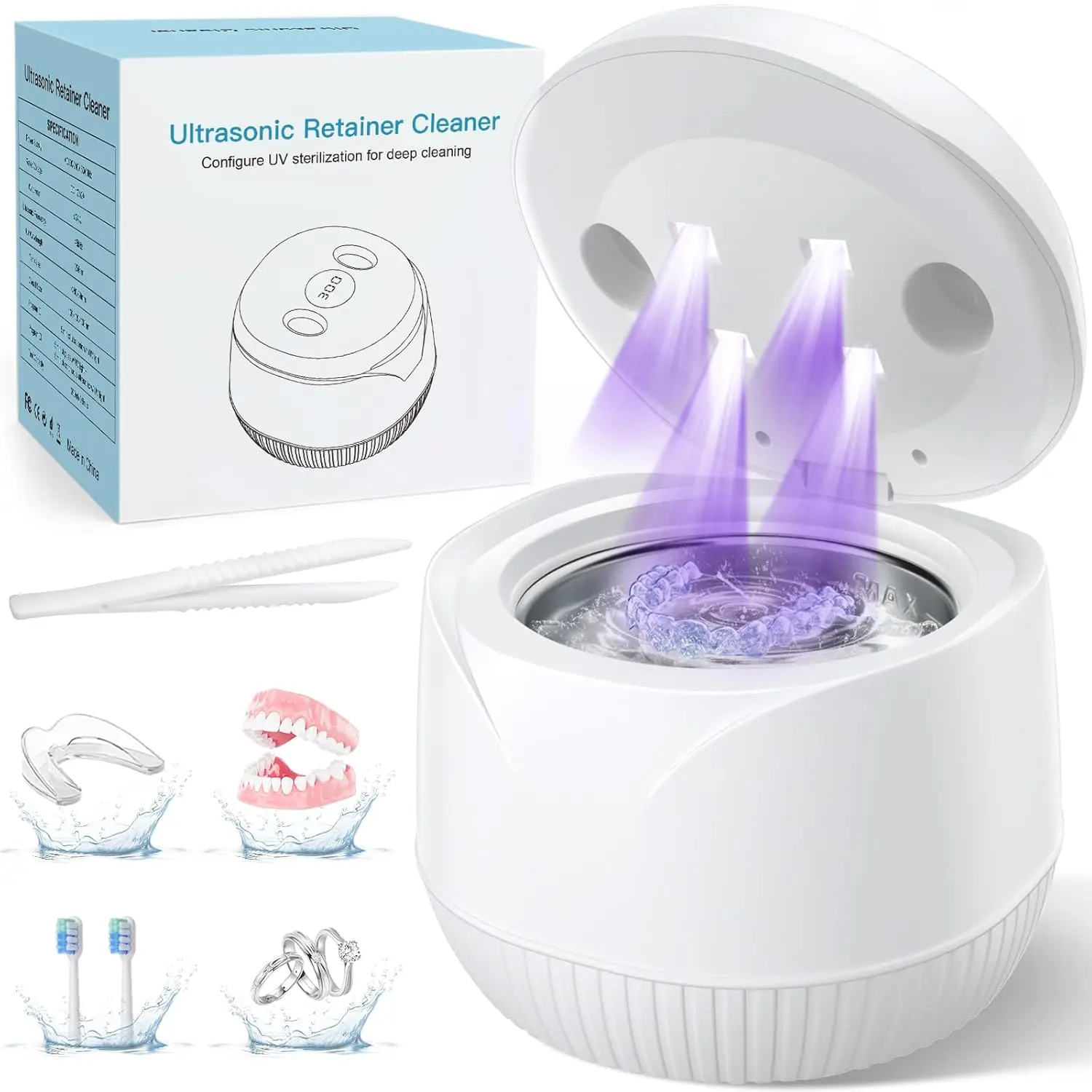 

45kHz Dental Ultrasonic Cleaner, 200ML Pod with Timer, for Dental Items & Jewelry