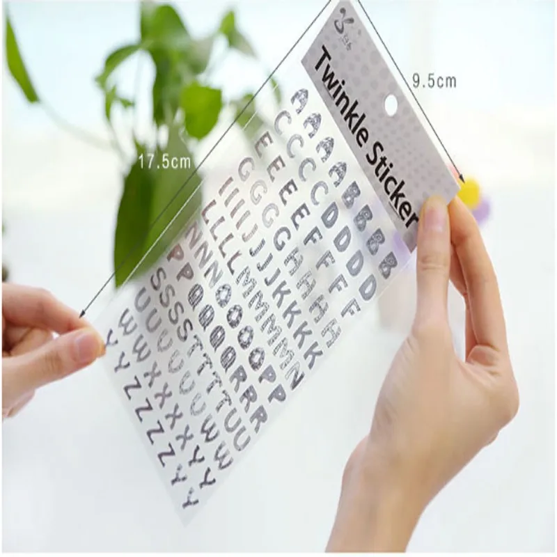 1pcs Bronzing Student Scrapbook Sticker Reward Number Letter DIY Handmade Diary Hand Ledger Retro Decoration Kawaii Sticker