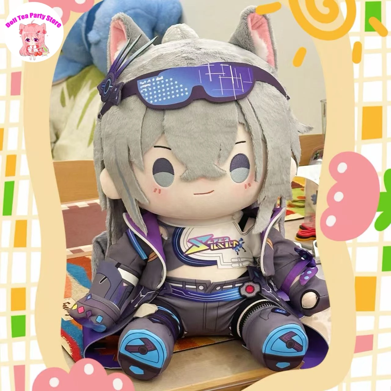 40cm Silver Wolf Honkai：Star Rail Doll Game Plush Plushie Cosplay Cartoon Sitting Posture Stuffed Toy Birthday Gift Mascot