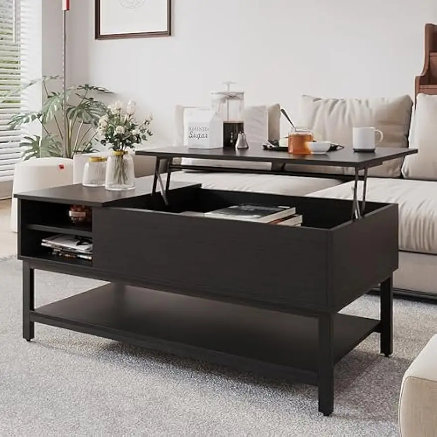 

Comfort Corner Coffee Table with Lift Top & Storage, for Small Spaces, Apartments, Living Room