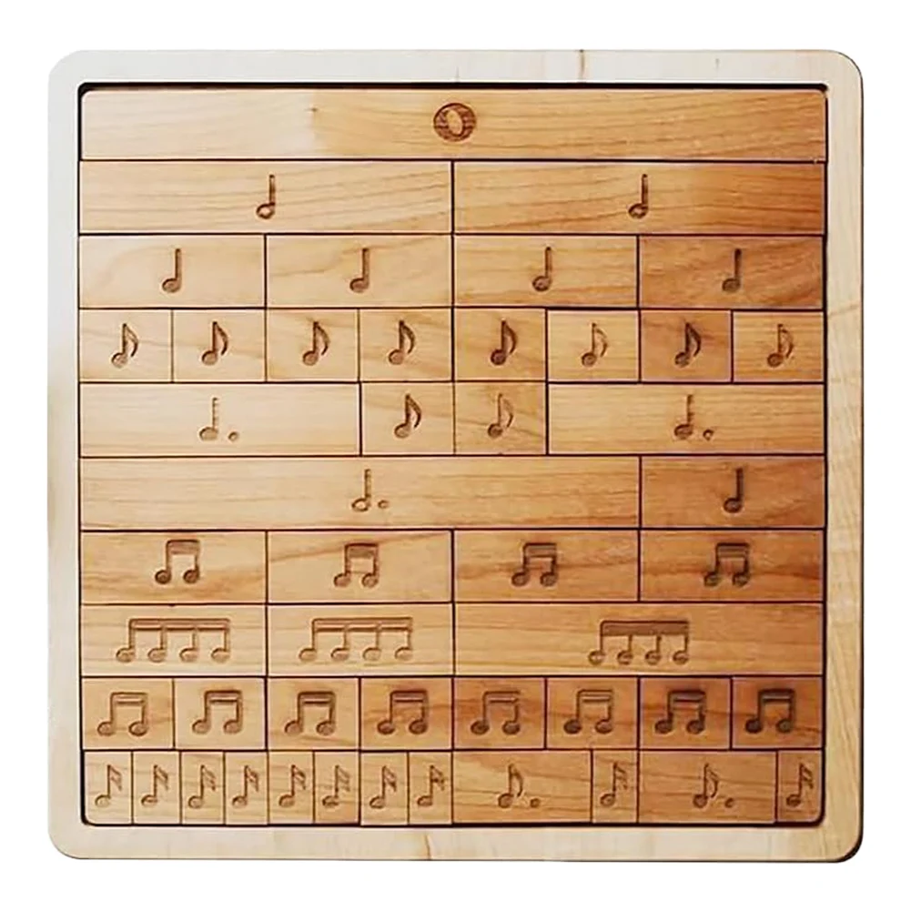 Musical Note Wooden Puzzle Music Fraction Bars Fun Learning Piano Musical Notes Wooden Puzzle Musical Notes Gifts for Children