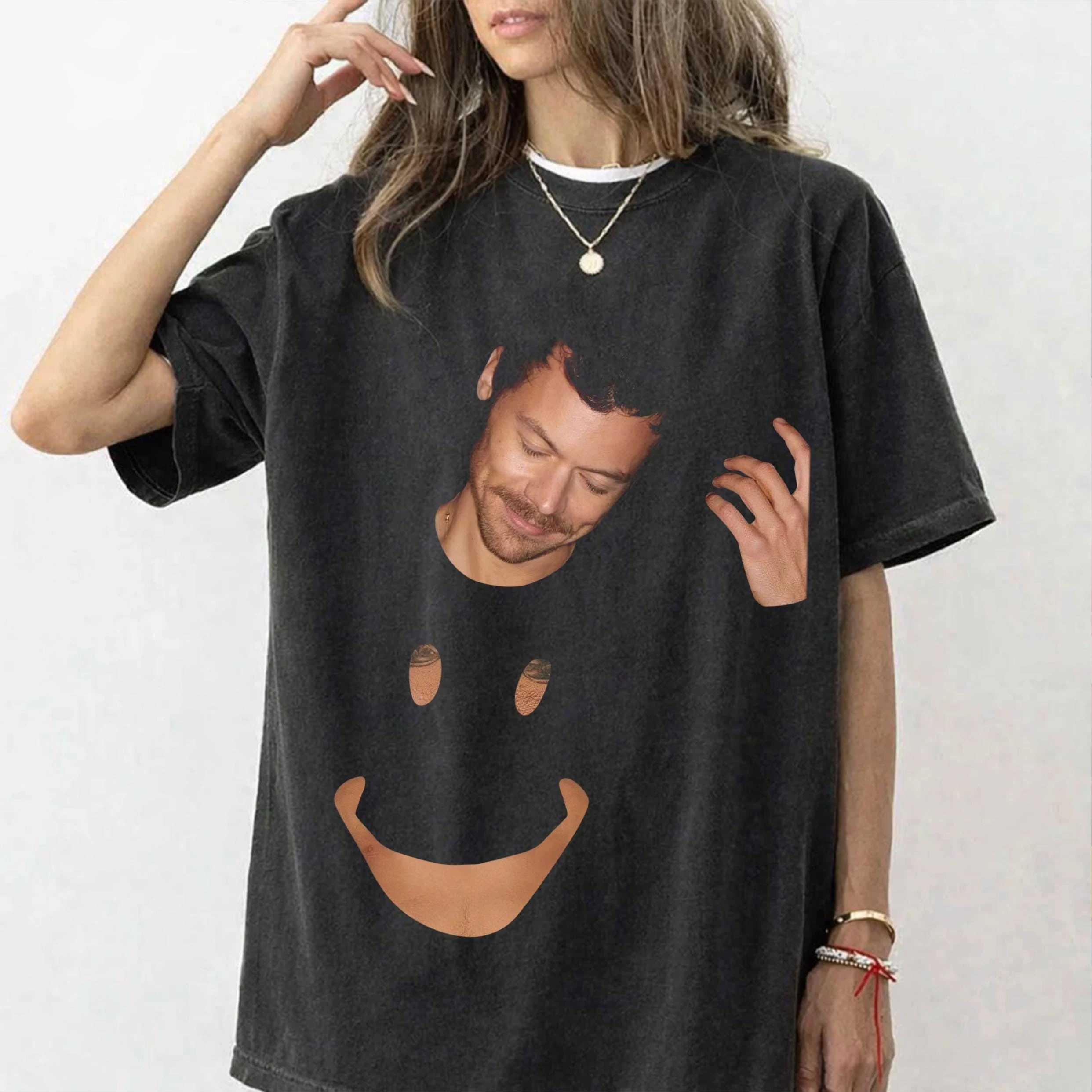Harry Styles Together Smiling Face Shirt, 2026 Tee, Vintage HS Grafikshirt, Retro-Pop-Musik-Fan-Bekleidung – Detail 6