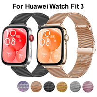 Stainless Steel Metal Strap For Huawei Watch Fit 3 Watchband Mesh Bracelet Correa Wristband For Huawei FIT3 Smart Watch Band