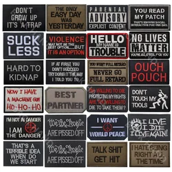 Embroidery English Alphabet Motivational Phrases Funny Saying Patches NO PAIN NO GAIN/ BE YOU Slogan Words Emblem Appliques