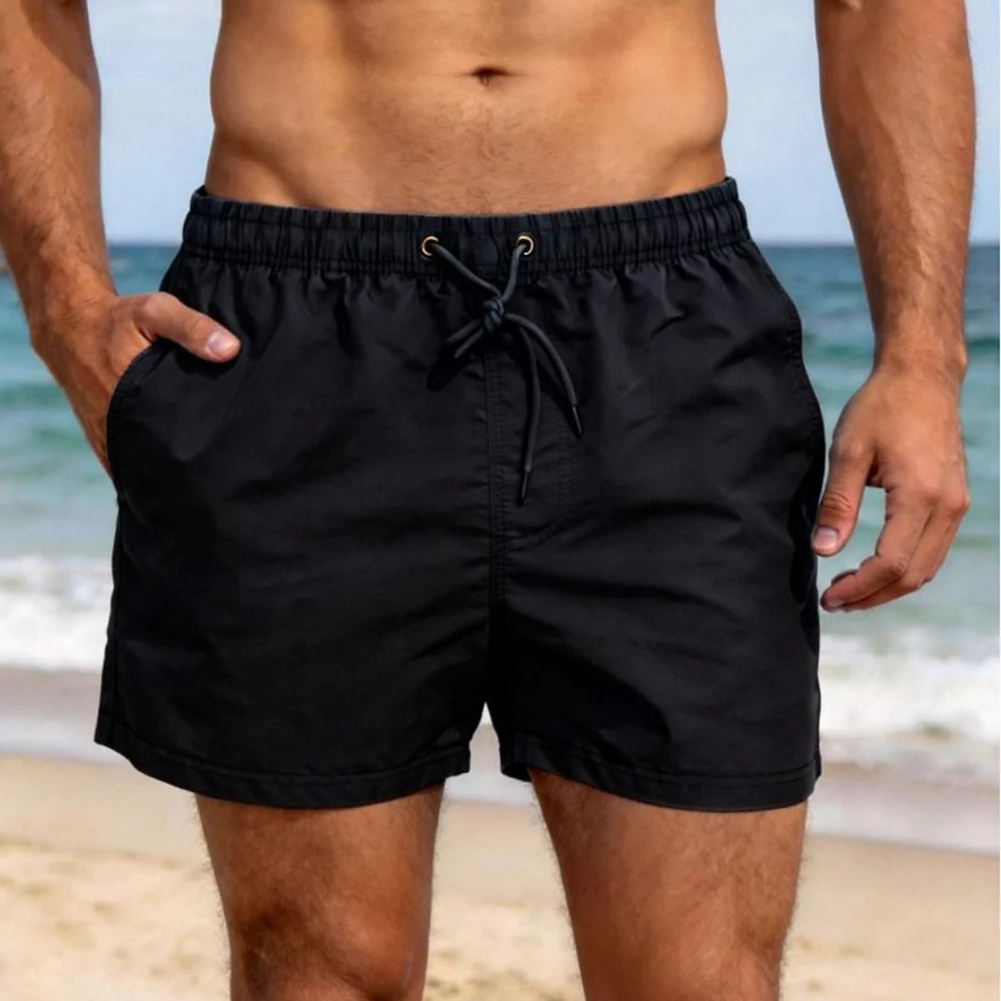 Men's Solid Color Beach Pants, Wearing Sports And Casual Shorts, Swimming Pants Beach Pants Short Pants