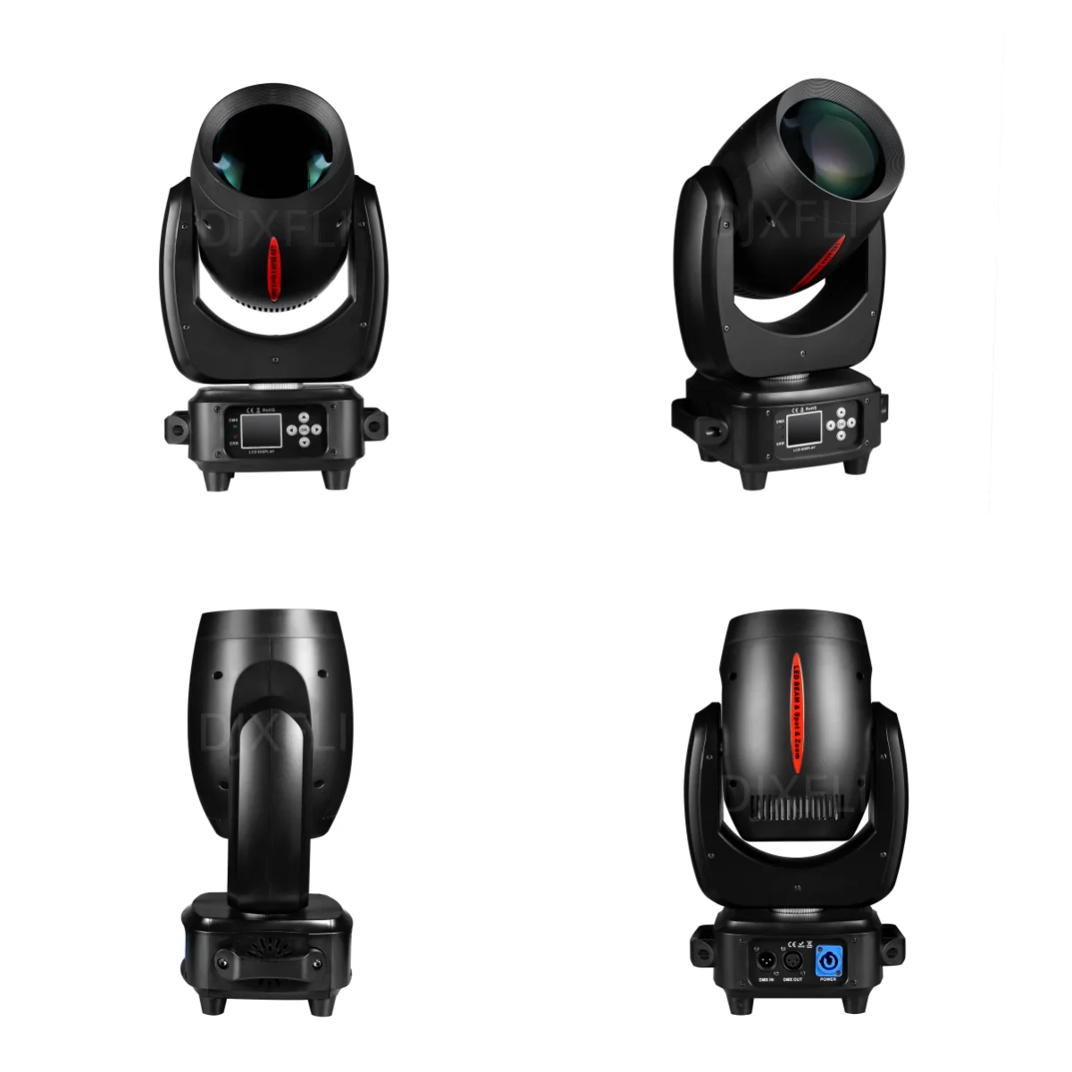 2PCS 180W Beam Spot Zoom LED Moving Head Stgae Light 11 Colors 14 Gobos 14 Channels for Party KTV Concert DJ Disco Entertainment