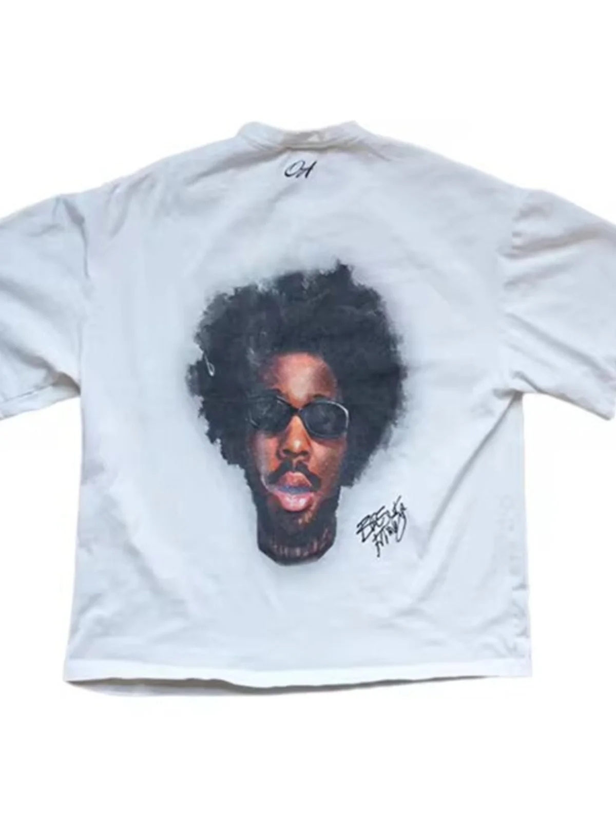 

ex Негабаритный повседневный хлопковый топ Ro с принтом большой головы, дышащая футболка ort Sve для любителей молодежной культуры