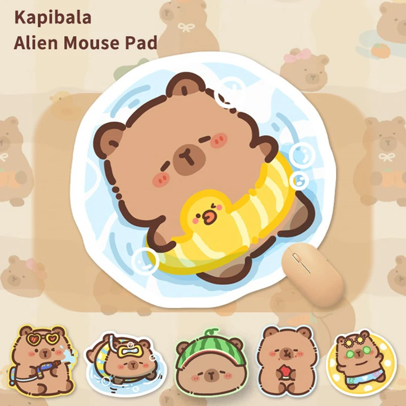 Cute Cartoon Non-Slip Mouse Pad Capybara Computer Keyboard Anti-Slip Desk Pad Mouse Mat Gaming Mice Mat For PC Laptop Computer