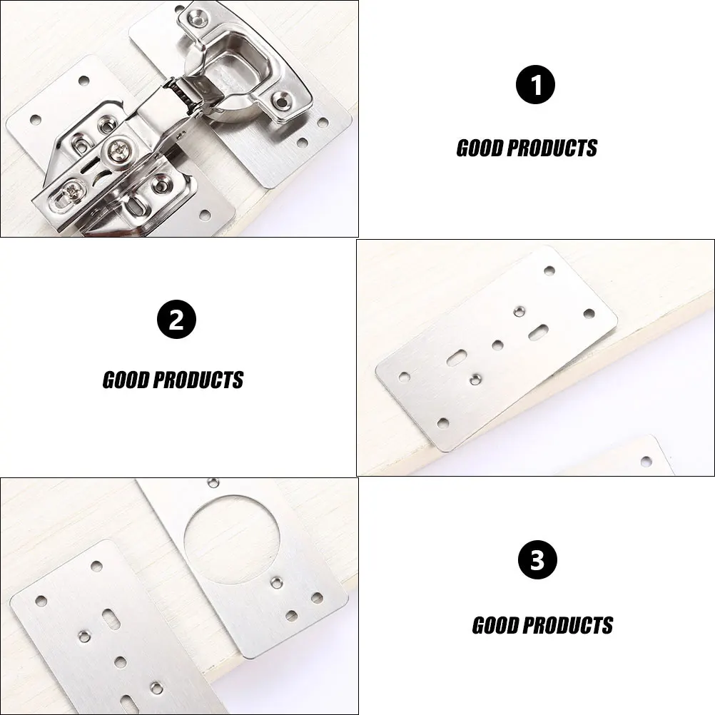 

4 set Hinge Repair Plate Stainless Steel Mending Bracket For Cabinet Furniture Door Frame Support Metal Corner Brace Hardware