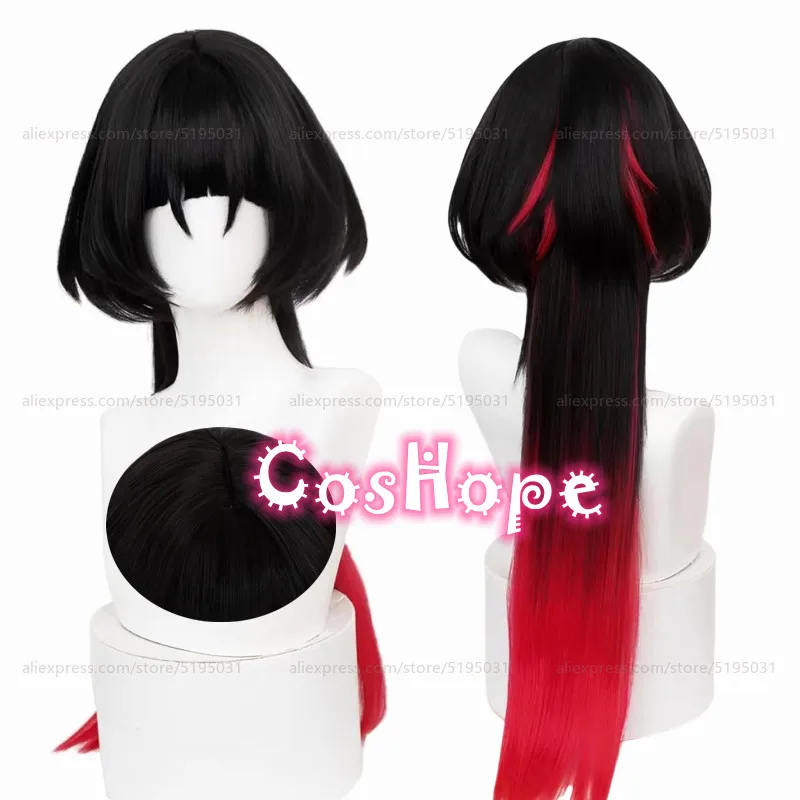 Zzz jane doe cosplay perücke 70cm lang schwarz gradient orange rot perücke cosplay anime perücken hitze beständige synthetische perücken