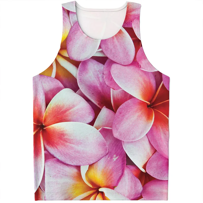 New Lily Flower Lotus 3D Printed Tank Top For Men Summer Quick Dry Gym Fitness Tee Shirt Tops Street Vest Sleeveless T-Shirt