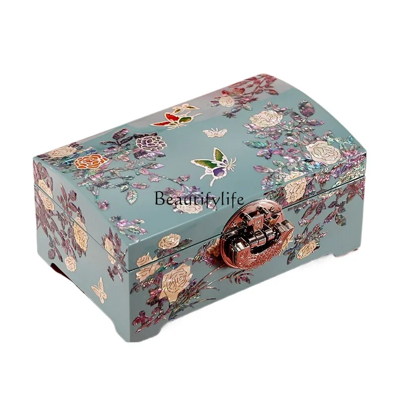 

Sakura Blue Lacquered Jewelry Box, Storage Box for Girlfriend and mother