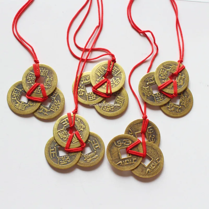 Chinese Feng Shui Coins Charms for Wealth Success Lucky Oriental Emperor Money Antique Pendant for Friends Best Wishes Gifts