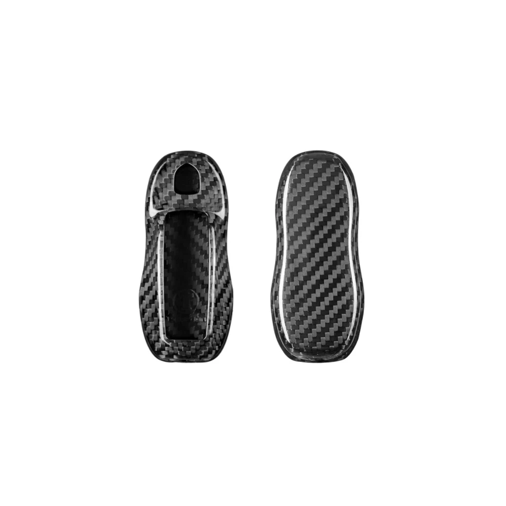 Real Carbon Fiber Key Fob Case Cover Protector Shell Trim For Porsche Cayenne 911 Taycan  Auto Accessories