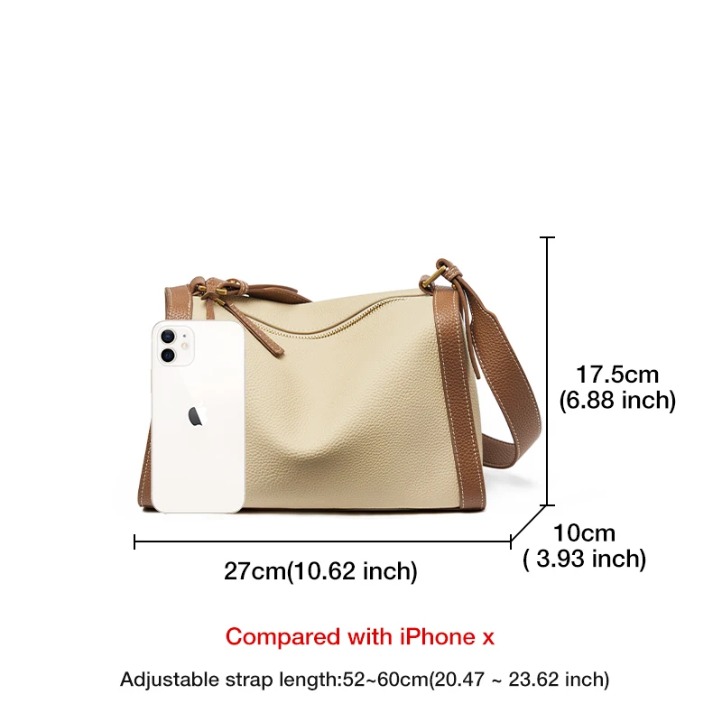 Women\'s Cowhide Leather Shoulder Bag Vintage Soft Messenger Handbag Fashion Crossbody Bags Female Underarm Bag DF900083S