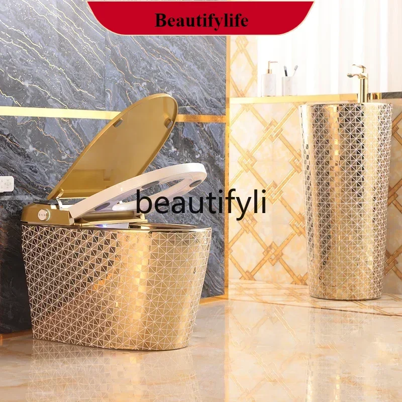 

F185 European-style gold-plated new smart toilet integrated electric smart golden toilet
