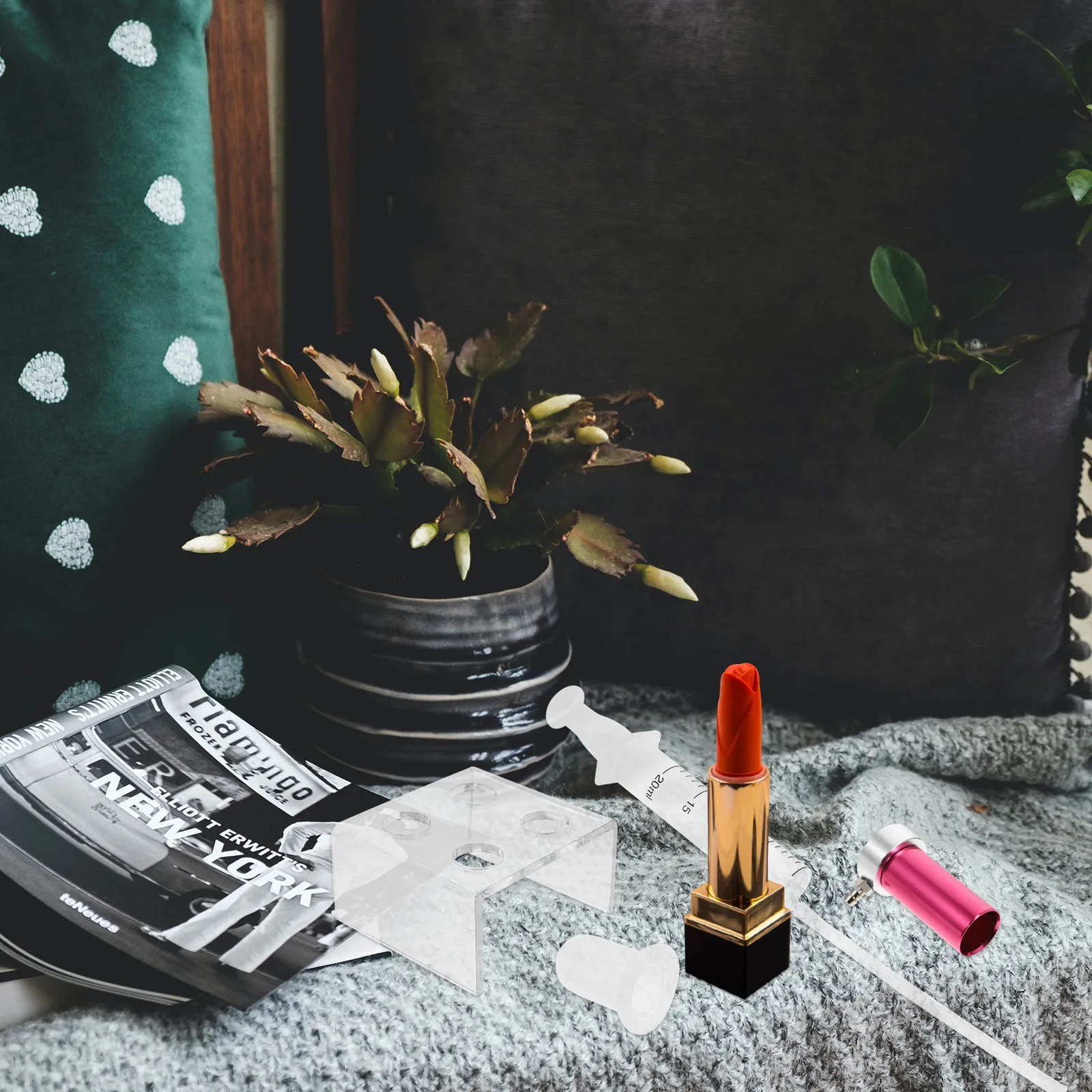1Set Lipstick Making Mold DIY Tool Kit Premium Material Easy Demold Lipstick DIY Accessory for Personal Professional