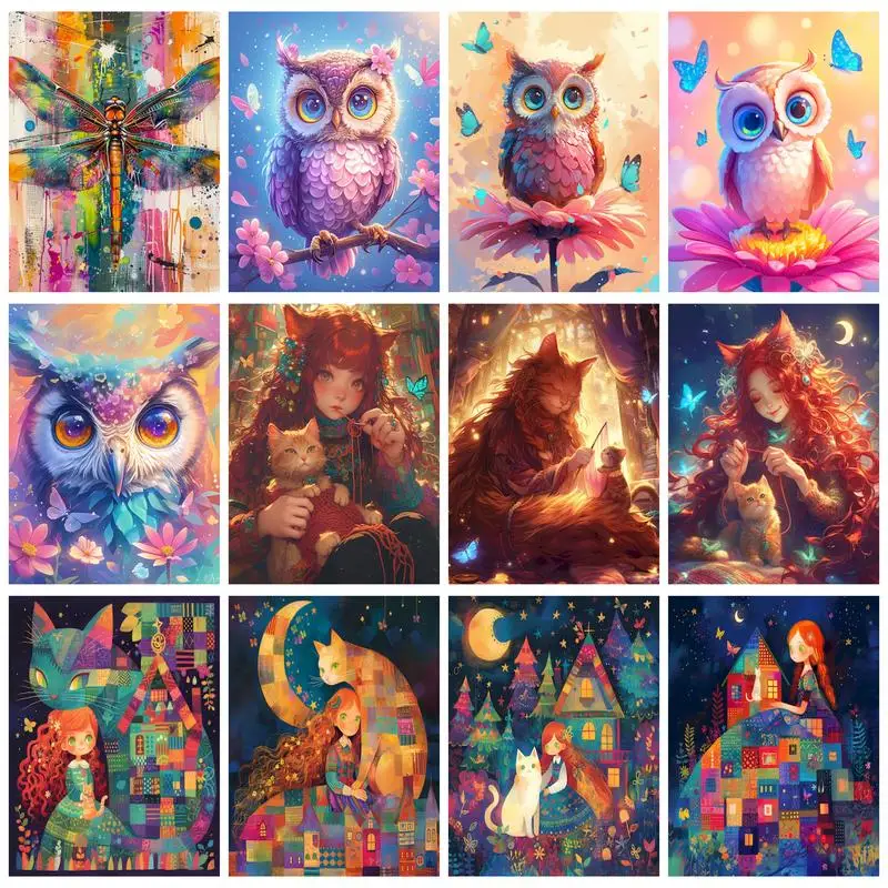 

PhotoCustom Painting By Number For Adult Dragonfly Diy Kit Acrylic Paint Handpainted Art Drawing Coloring By Numbers For Home Cr