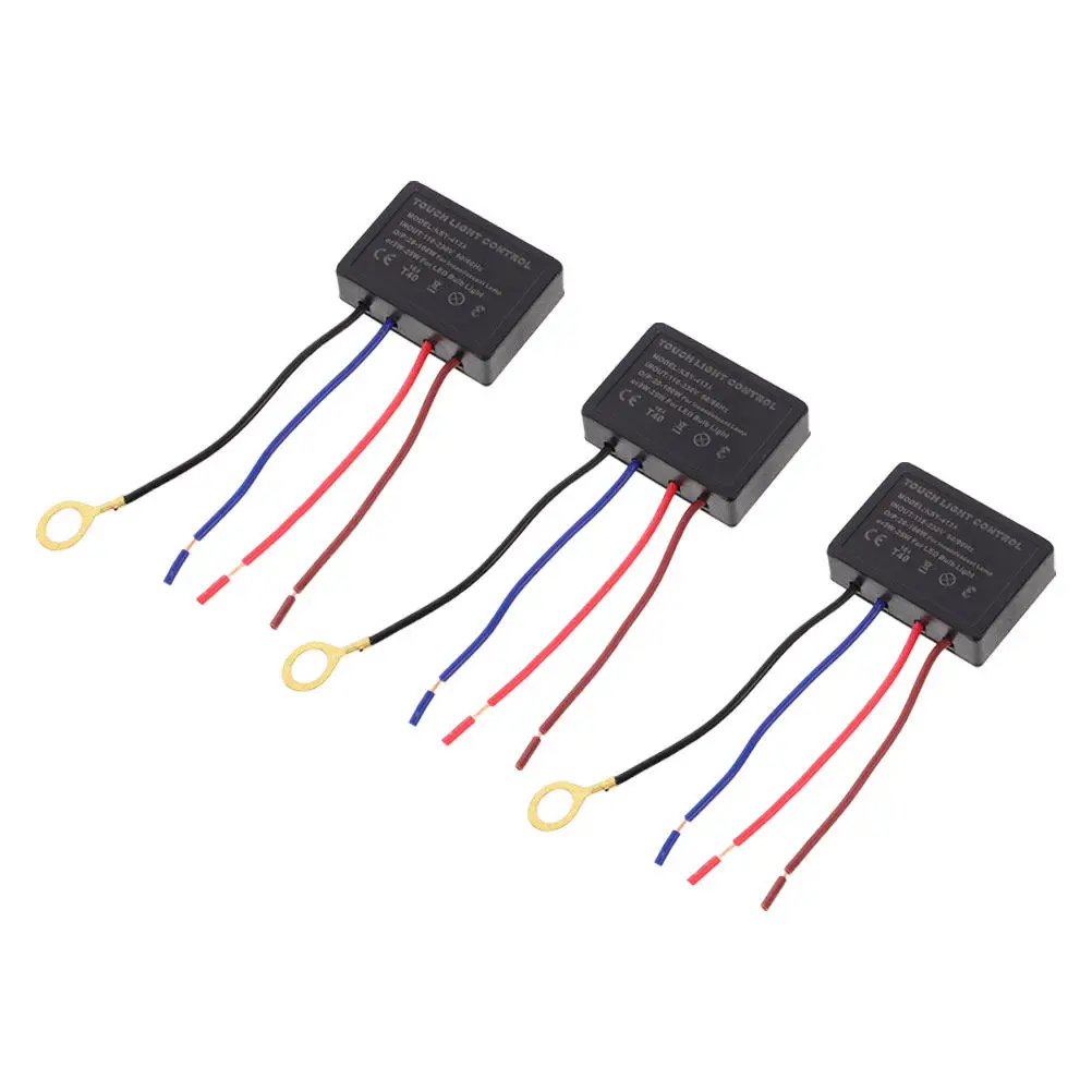 3Pcs Touch Lamp Switch Dimmer Four Level Brightness Control Minimalist Design for Bedside Desk Reading Lamps LED Incandescent