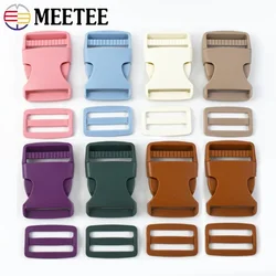 Meetee 38mm Quick Release Buckles for Backpack Strap Plastic Ring Clasp Dog Collar Belt Tri-Glide Slider DIY Accessory