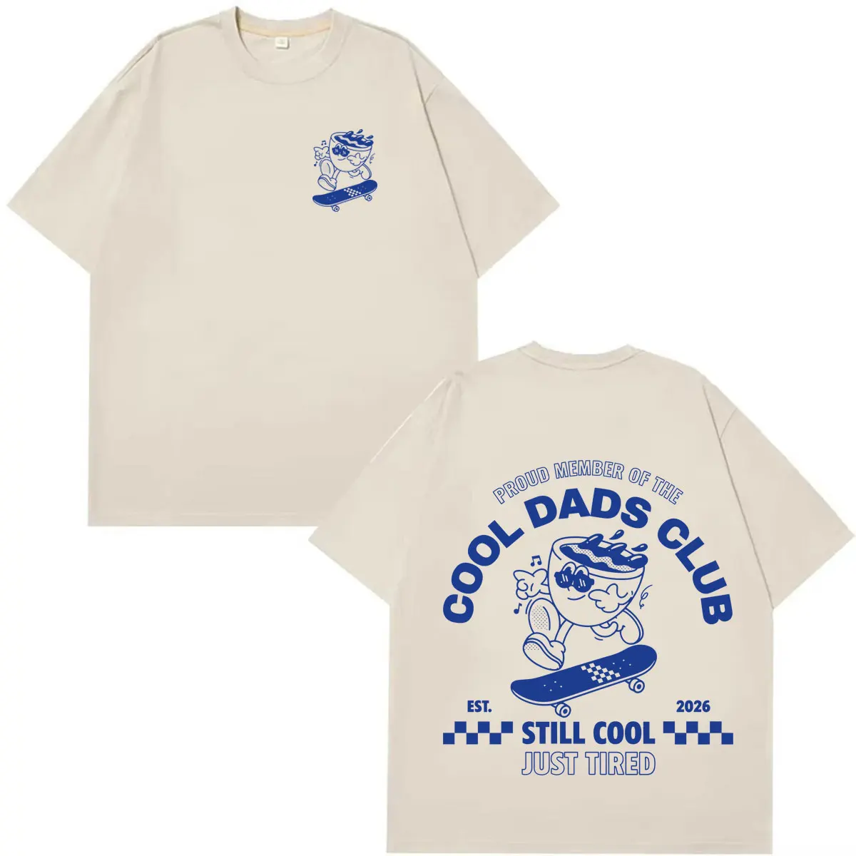 Cool Dads Club Kaffee-Meme 2026 Pop T-Shirt für Männer und Frauen Y2K T-Shirt Baumwolle Streetwear Sommer Lässig Übergroßes Kurzarm-T-Shirt – Detail 3