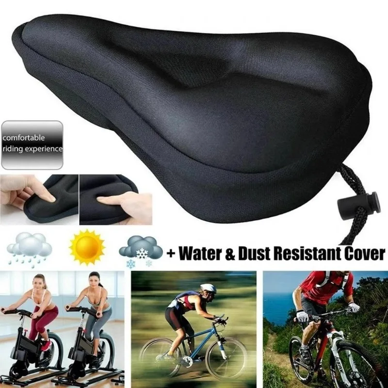 Thickened Comfortable 3D Silicone Gel Seat Cover for Mountain Bike Non Slip Extra Cushion Soft Cycling Saddle Cover