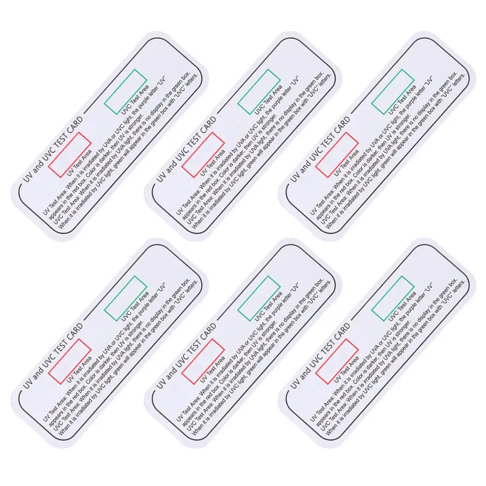 Cartes de Test UV, indicateur lumineux, mesure précise, matériau en papier sensible, testeur de lecture UV pour l'intérieur, 6 pièces