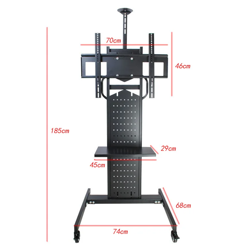 Factory Supply All-in-One Iron Rack 32-65 Inch LCD TV Mobile Cart Universal Floor Bracket 800x600 VESA CE/ROHS view 3