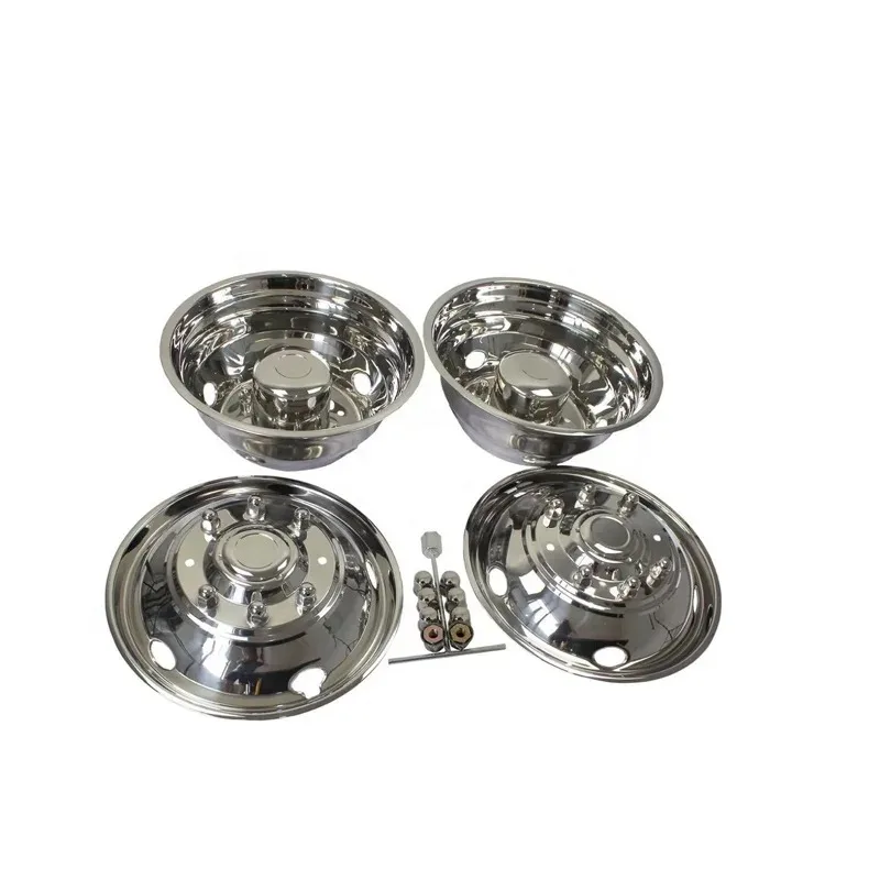 مناسبة لـ Isuzu 17.5 بوصة من الفولاذ المقاوم للصدأ 6 فتحات لتزيين العجلات غطاء محور العجلة