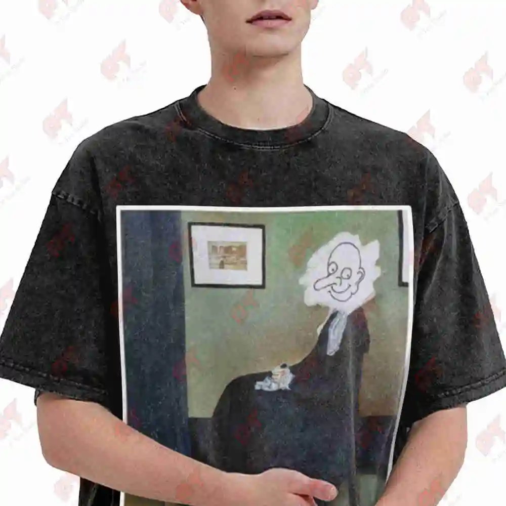 Whistler's Mother Beaned Vintage Washed Tee Pure Cotton T-Shirt