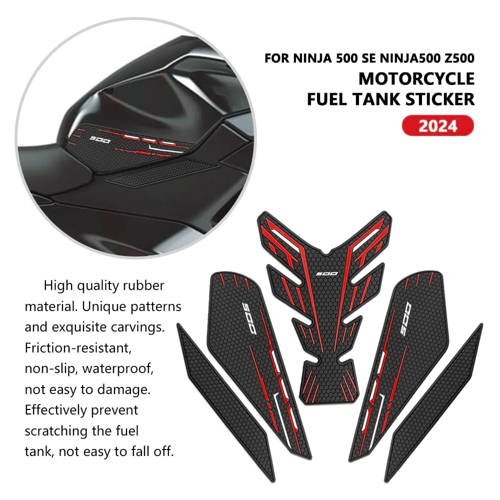 For NINJA 500 SE 2024 2025 Ninja500 2025 Motorcycle Accessories Non-slip Side Fuel Tank Stickers Waterproof Pad Rubber Sticker view 4