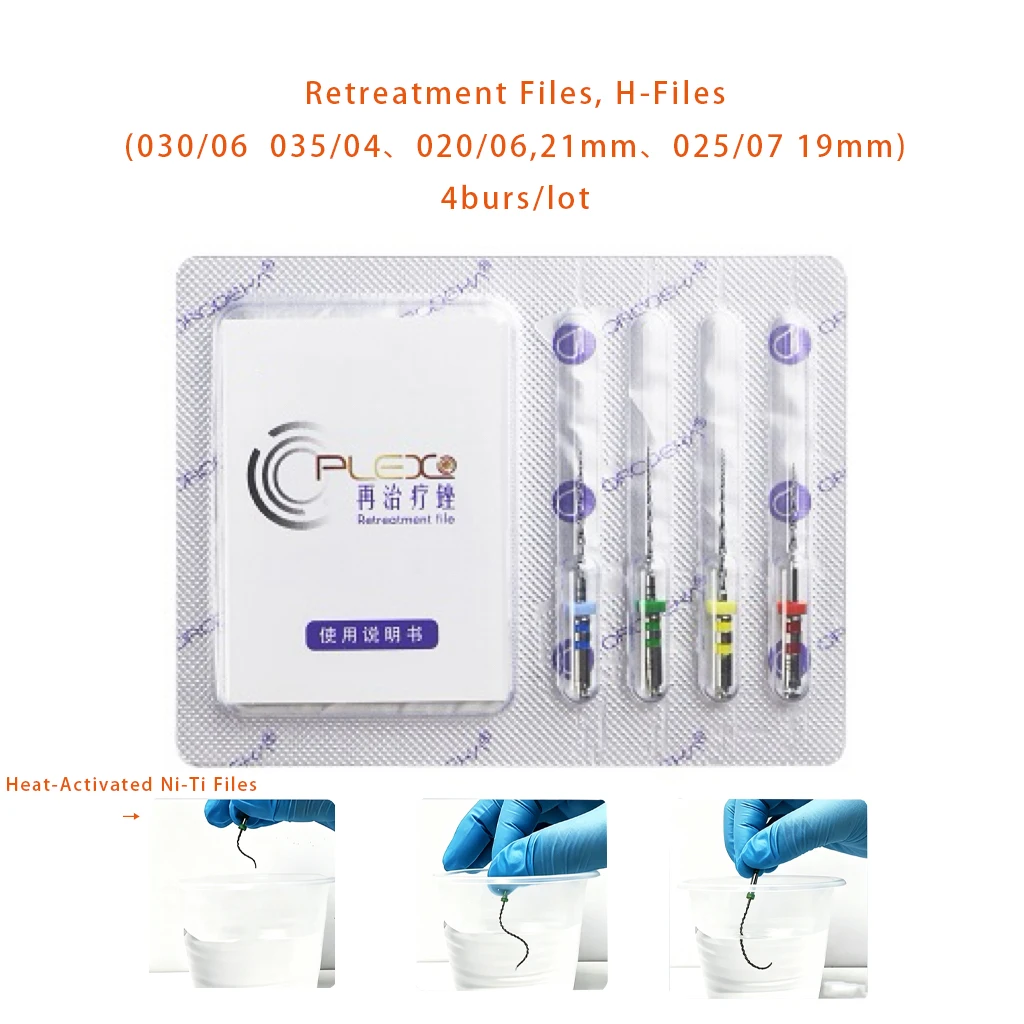 Dental Retreatment H‑Files & 2.0 Motor‑Operated Pediatric NiTi Root Canal Files 16mm Mixed Assorted for Clinic Endodontics