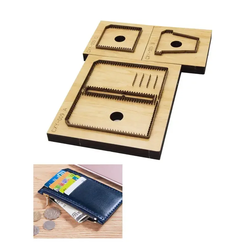 Long Zipper Wallet Leather Cutting Mold Wooden DIY Leather Craft Making Tool