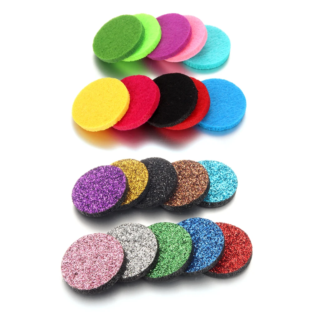 Suitable for 30mm Perfume Locket Jewelry Findings Accessories Round Shiny 22mm Polyester Felt Pad Spacers