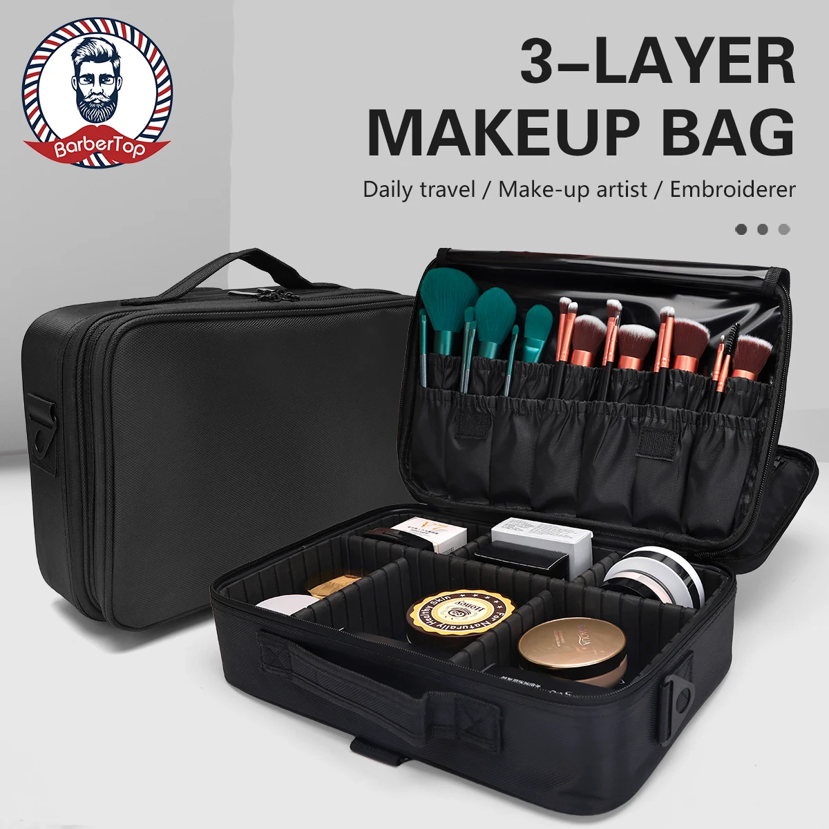 

NEW Makeup Box Tools Bag Scissor Comb Hair Salon Large Capacity Storage Pouch Haircut Hand Box Case Suitcase Organizer