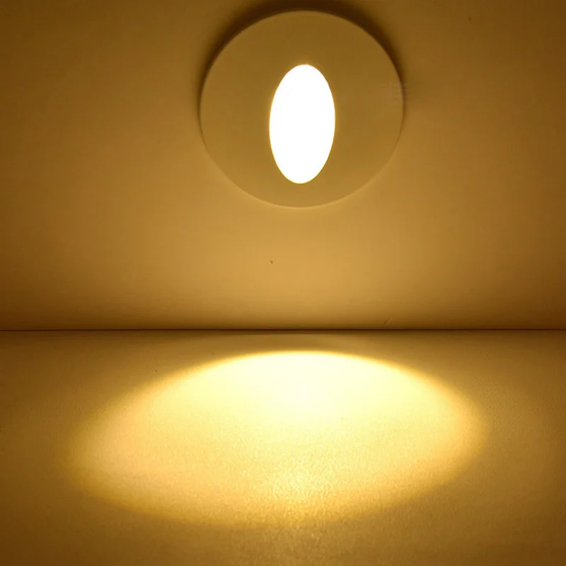 LED Floor Wall Lamp Embedded Stair Step Corridor Lamp 1W 3W 85-265V Night Light Indoor Wall Footlight DC12V 4 Shell color