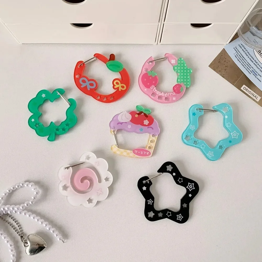 Kawaii Cute Fruit Cupcake Acrylic Keychain Korean Style Pendant Bag Charm for Purse Backpack Phone Decorative Hanging Accessory