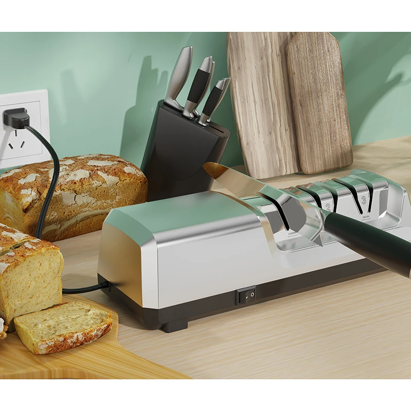

H1231 Home Electric Knife Sharpener, Kitchen Knife Sharpening System, Multifunctional Tool For Quickly Sharpening Dull Knives