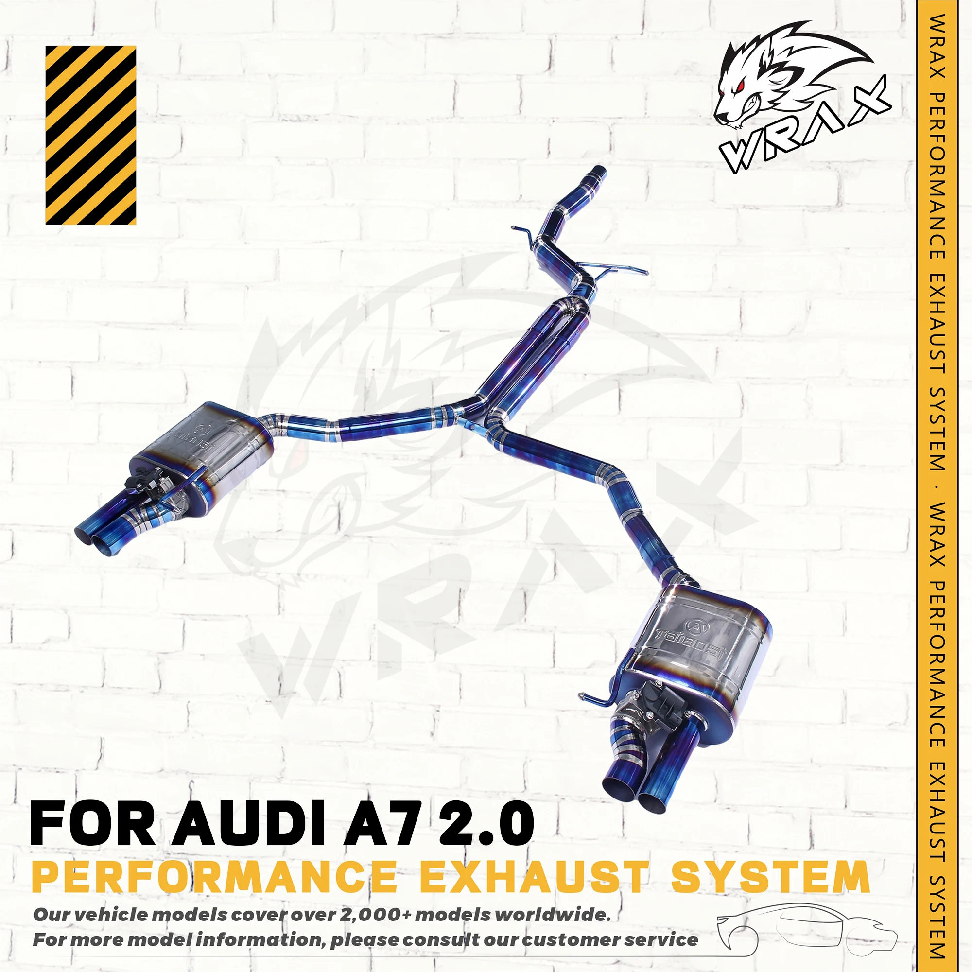 

WRAX Titanium(for AUDI A7 2.0t with Valve Control Exhaust System) Auto Accessories Direct Fit Replacement Catback Exhaust Pipe