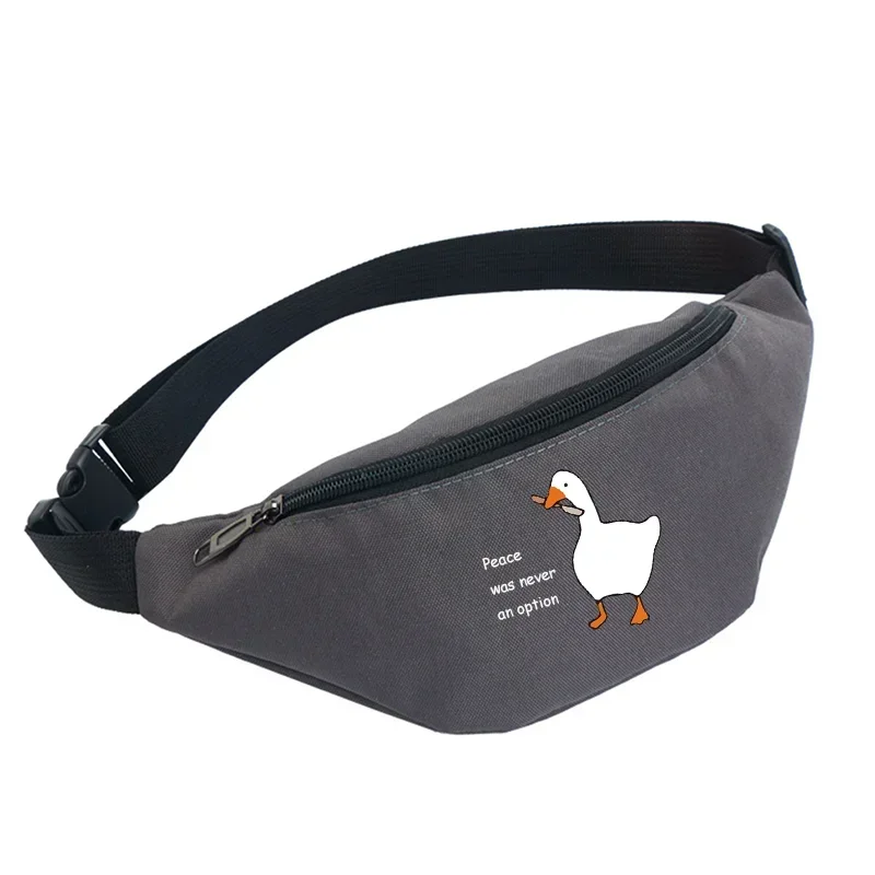 "Peace Was Never An Option" Prints Men Waist Bag Purse Large Phone Belt Bag Women's Canvas Phone Bag Fanny Banana  Pack Hip  ﻿