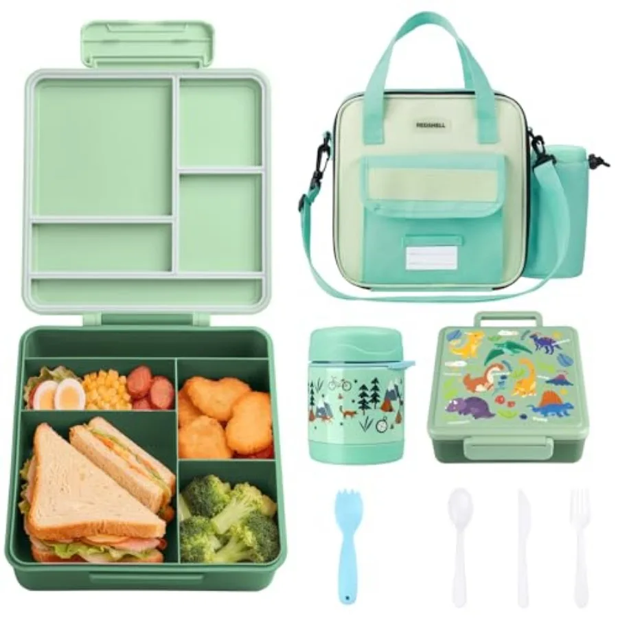 

Bento Lunch Box for Set, Leakproof Food Jar Pail with Insulated Bag, Toddler Snack Container Lunchbag for Girls Daycare, Back t
