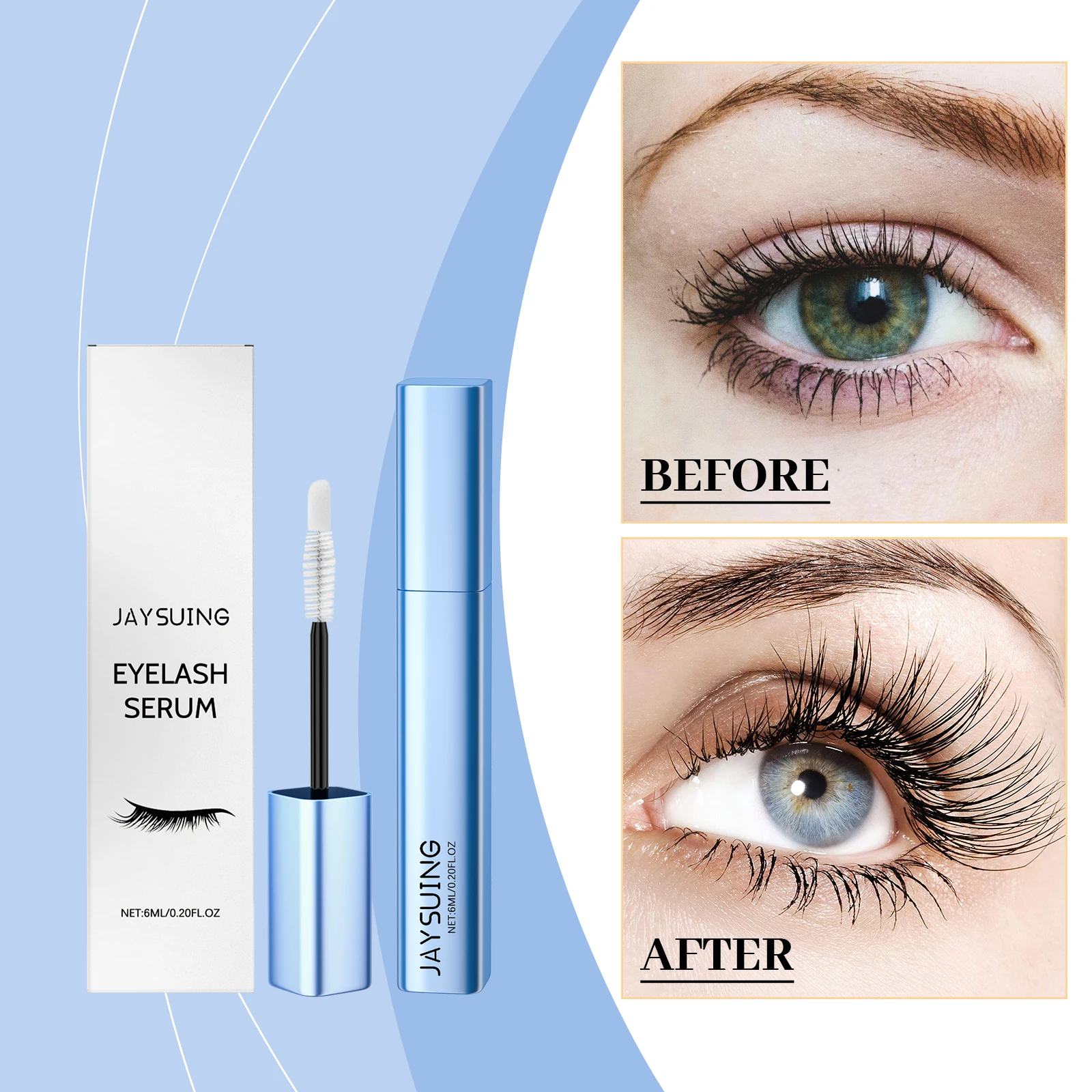 Rapid Eyelash Growth Serum Longer Thicker Naturally Curled Eyelashes Natural Lift Lengthen Eyelashes Nourish Liquid 6ml Boxed