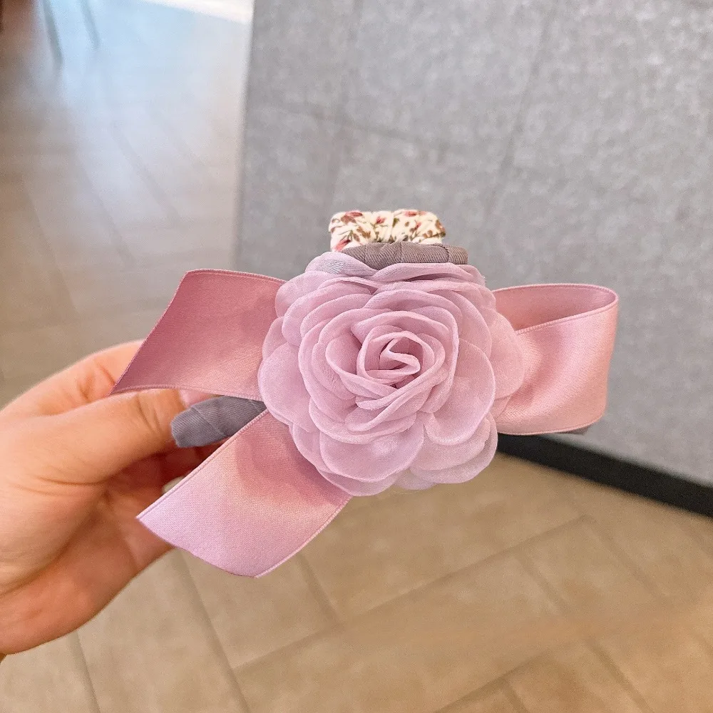 Small Fresh Floral Floral Clip Large Shark Clip Feminine Temperament Back of The Head Hair Volume Multiple Hair Accessories