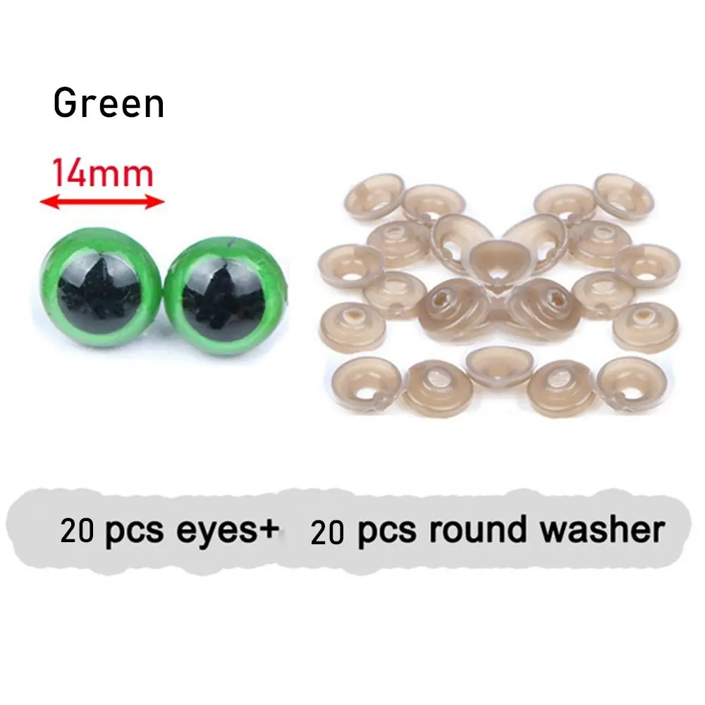 20pcs/10pairs Safety  Parts Plastic Eyes Crafts Bear Animal Accessories Dolls DIY Tools Puppet Crystal Eye