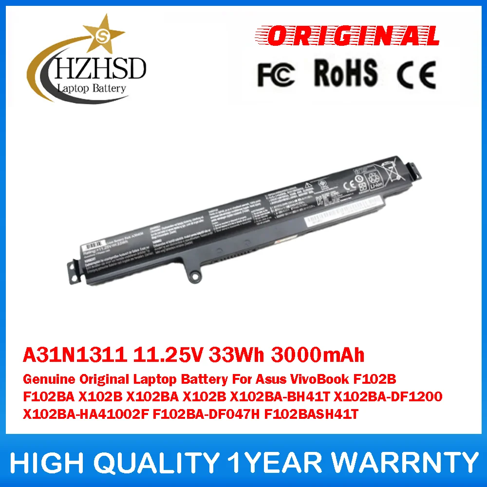 

A31N1311 11,25 В 33 Втч 3000 мАч Оригинальный аккумулятор для ноутбука Asus VivoBook F102B F102BA X102B X102BA X102B X102BA-BH41T